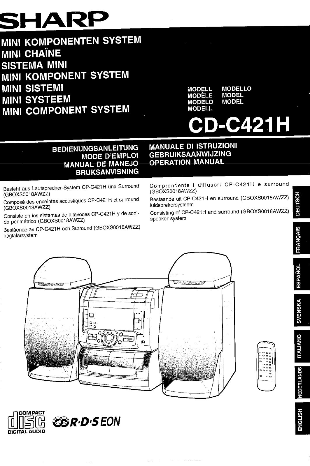 Sharp CD-C421H User Manual