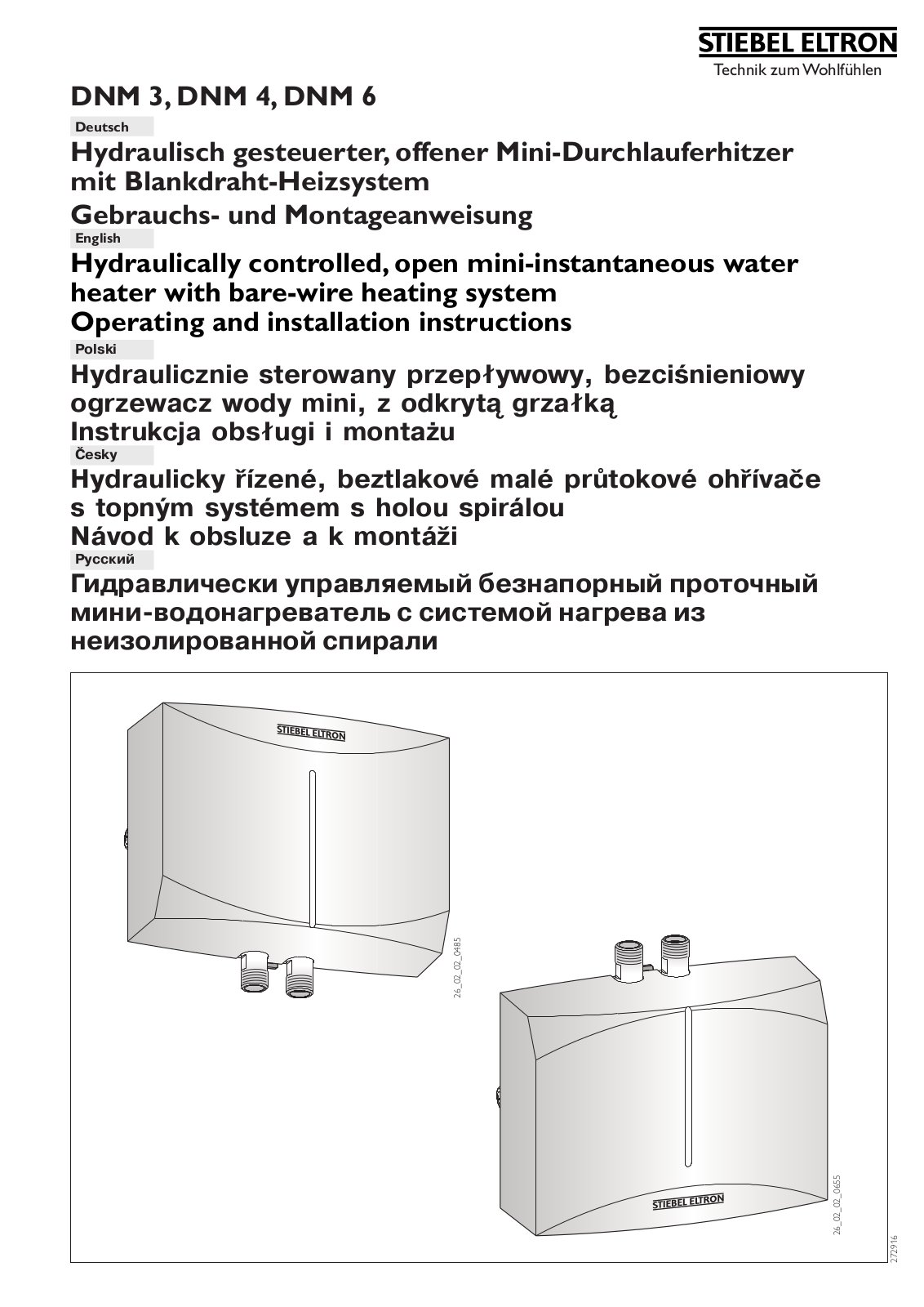 STIEBEL ELTRON DNM 3, DNM 4, DNM 6 Operating And Installation Instructions