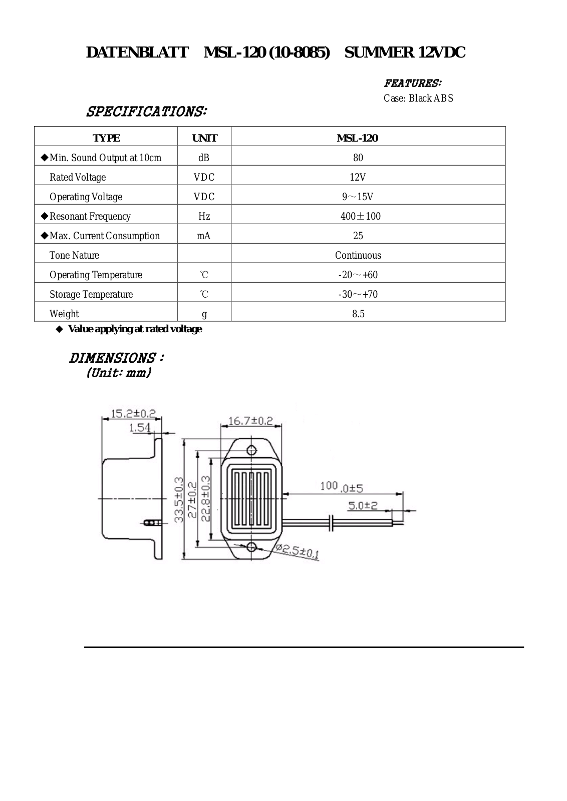 Datasheet SUMMER 12V Datasheet (FREI) - ManualMachine.com