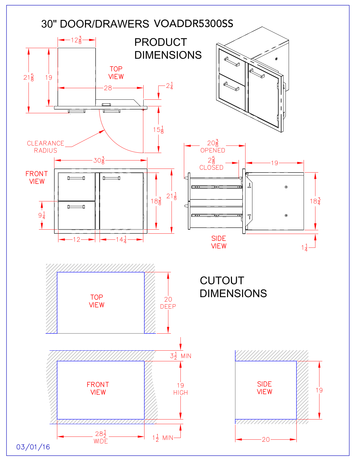 Viking VOADDR5300SS Specsheet