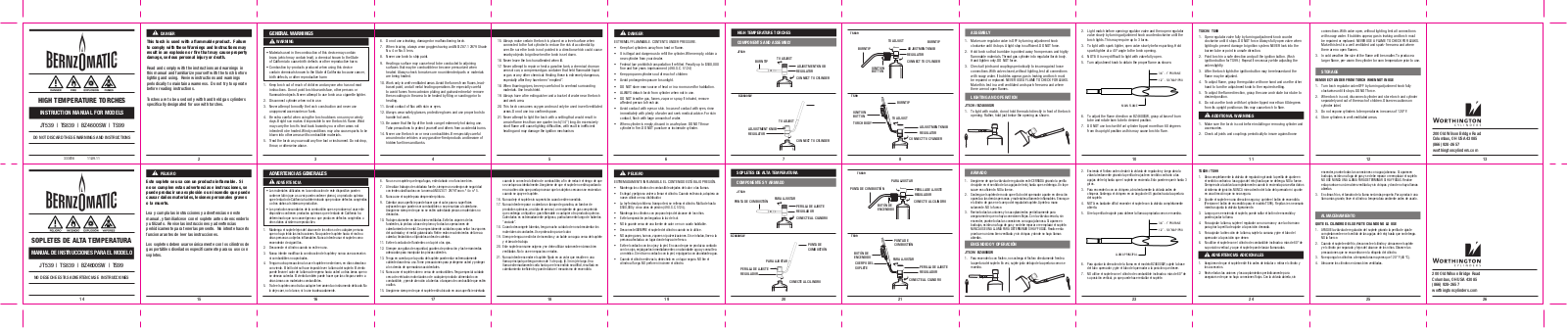 BernzOmatic BZ4600SW User Manual