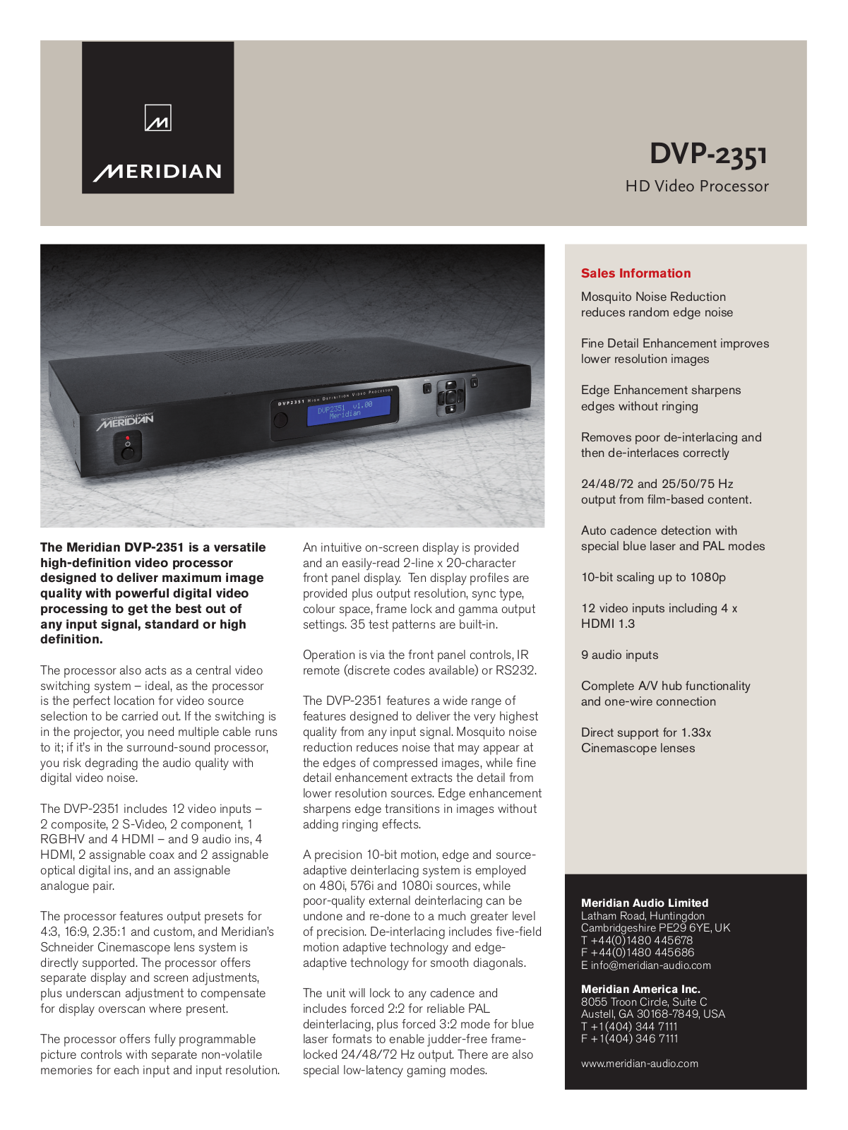 Meridian America DVP-2351 User Manual