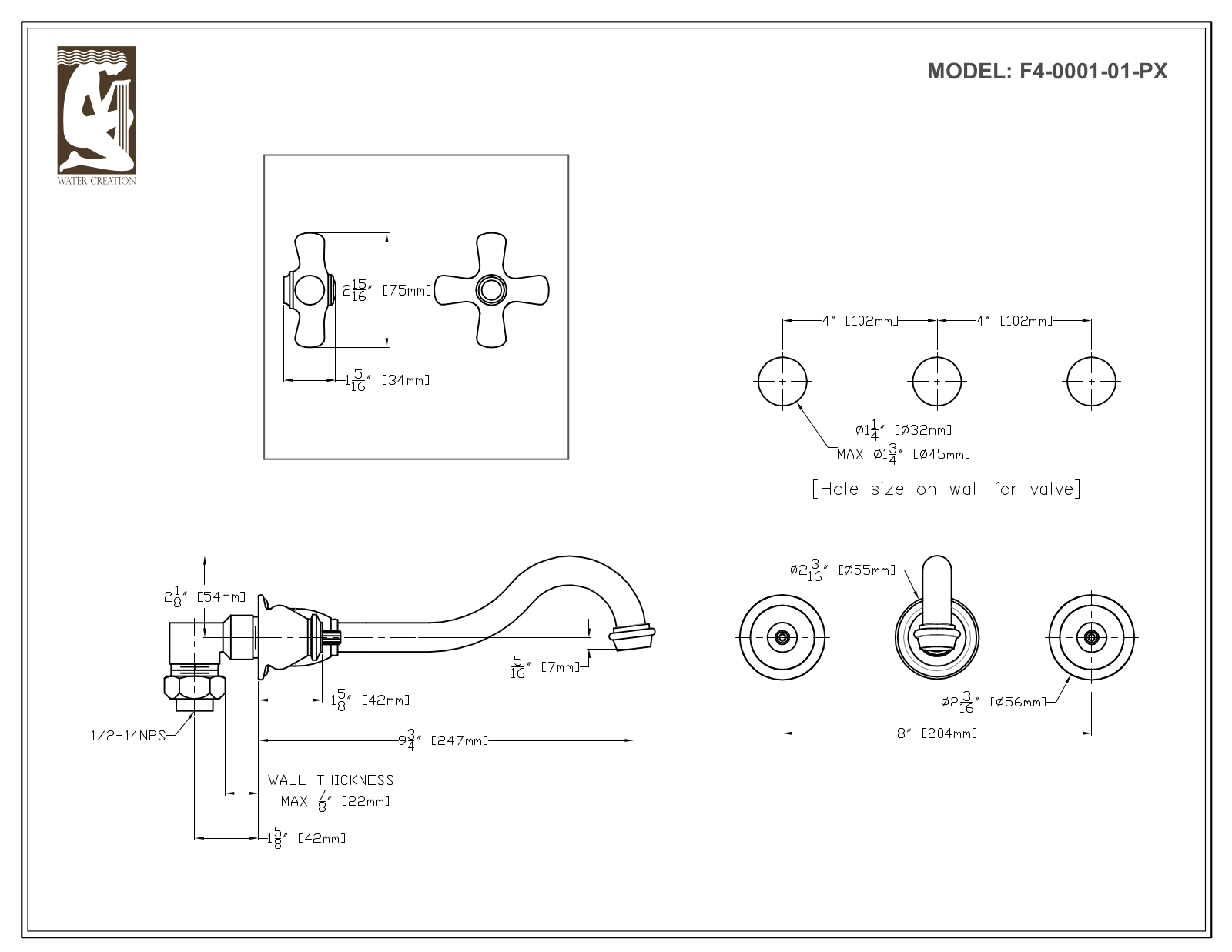 Water Creation F4000105PX, F4000103PX, F4000102PX, F4000101PX User Manual