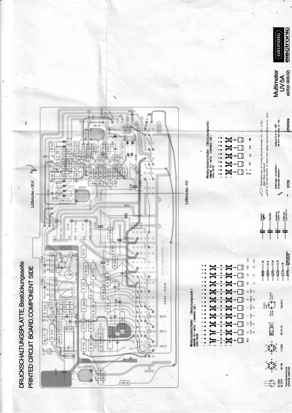 Grundig UV5A Cirquit Diagram