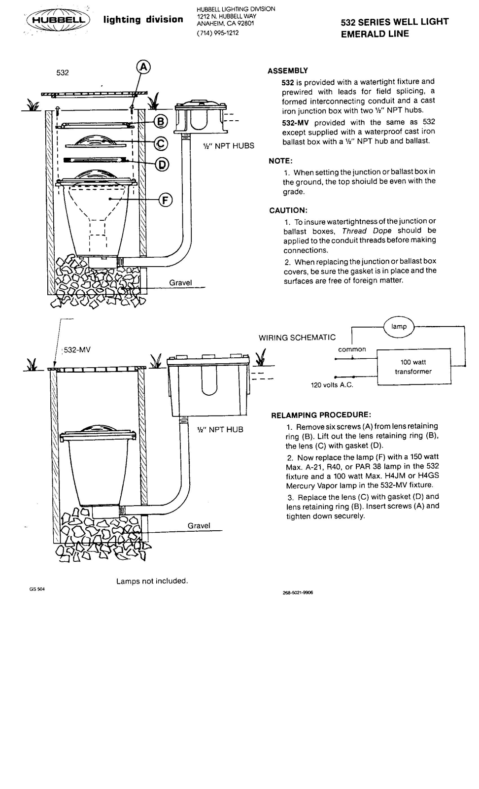 Hubbell Lighting 532 User Manual