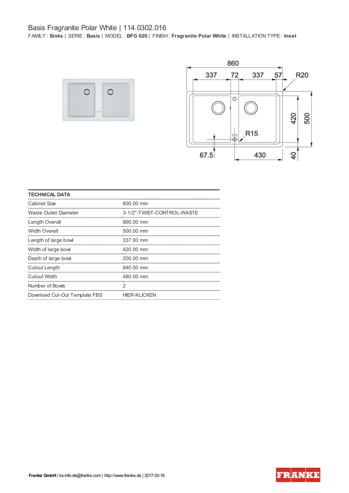 Franke 114.0302.016 Service Manual