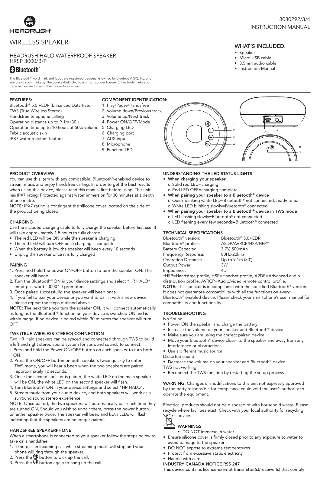 HeadRush HRPS 3000, HRPS 3000B, HRPS 3000P User Manual