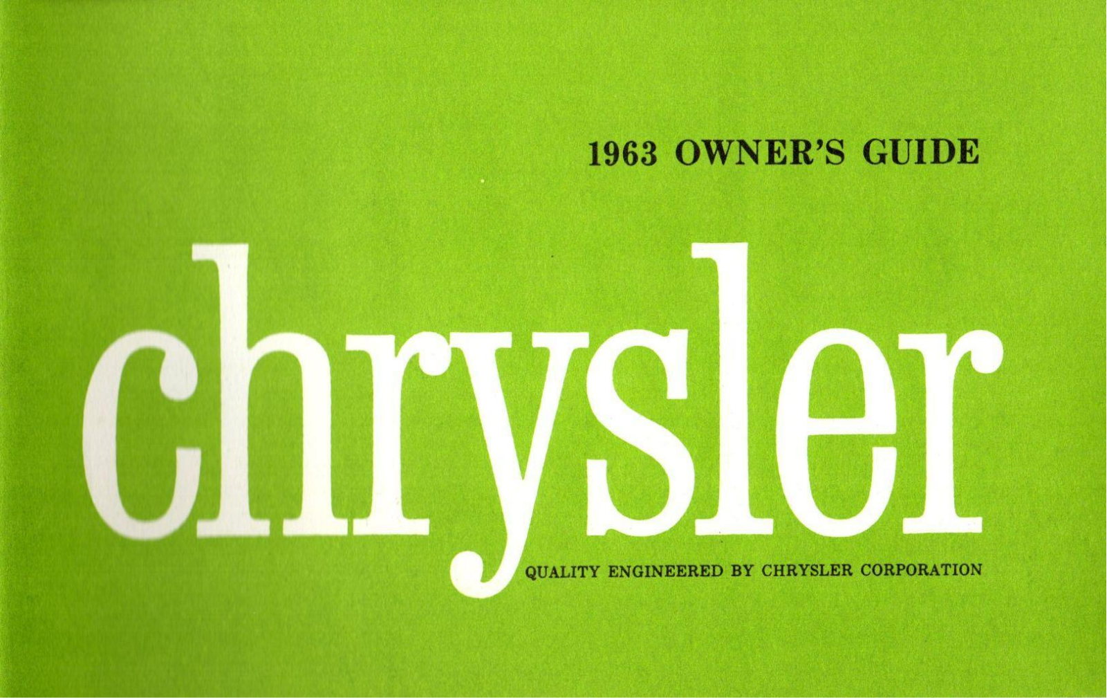 Chrysler 1963 Operating Instructions