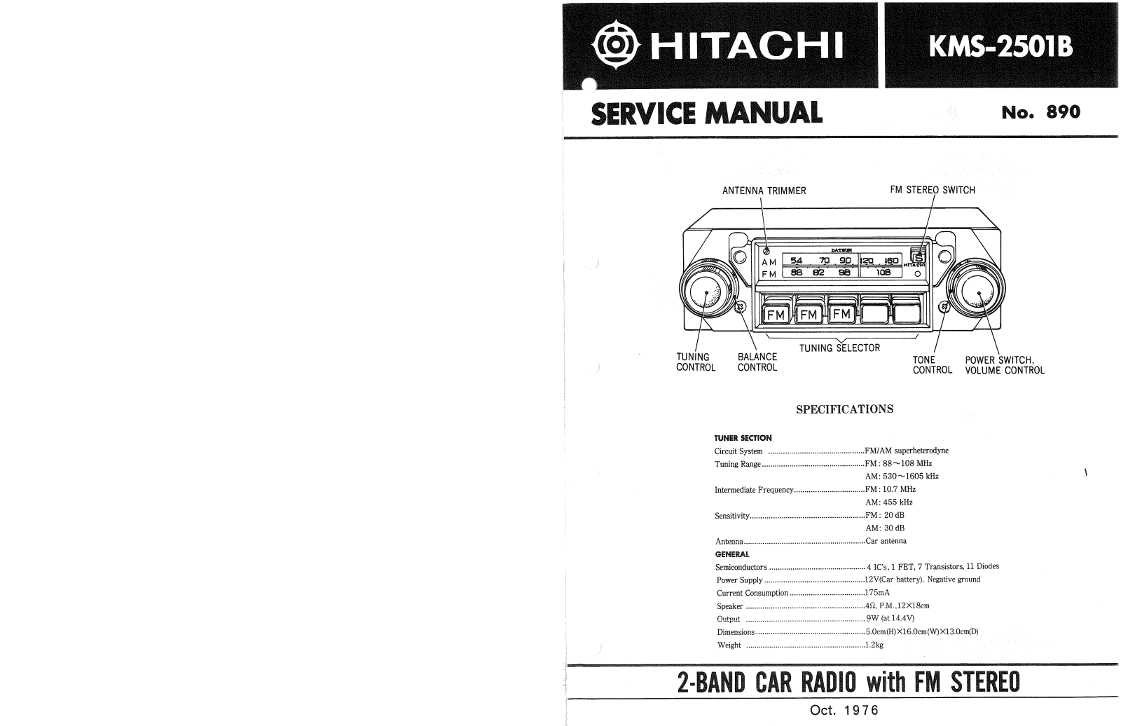 Hitachi KMS-2501-B Service manual