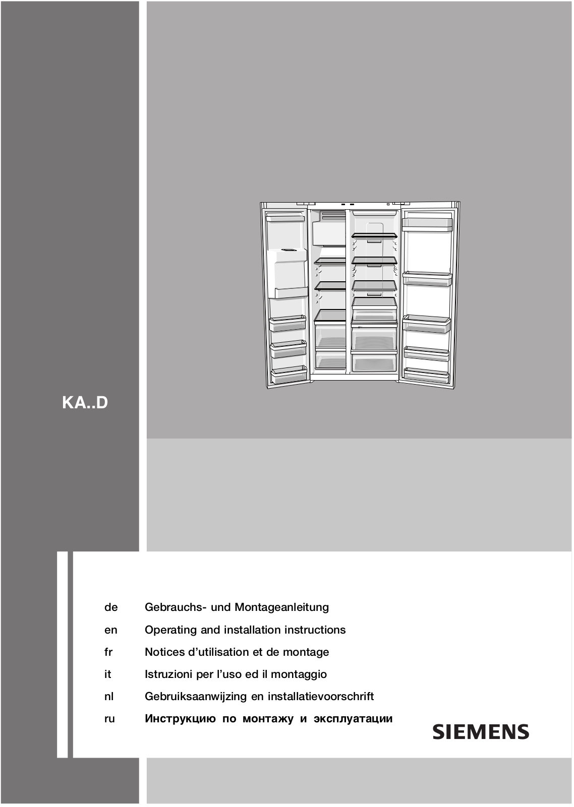 SIEMENS KA62DV40, KA62DV50, KA62DP90 User Manual