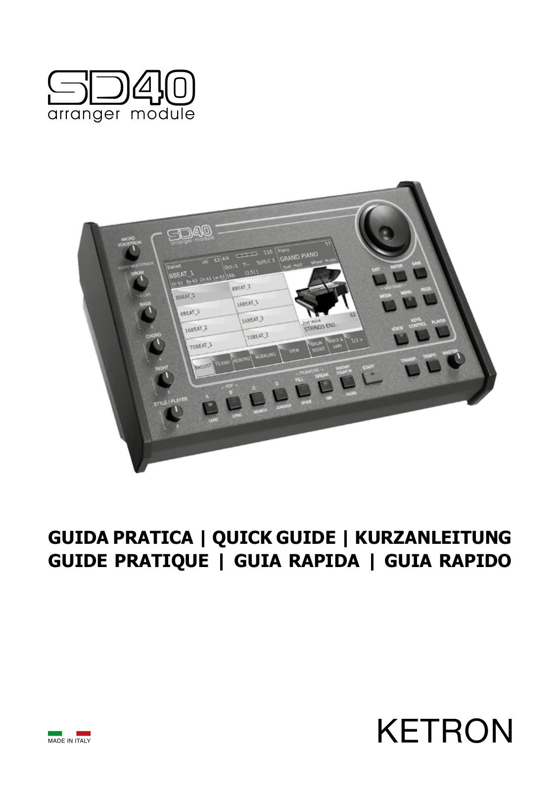 Ketron SD40 QUICK GUIDE