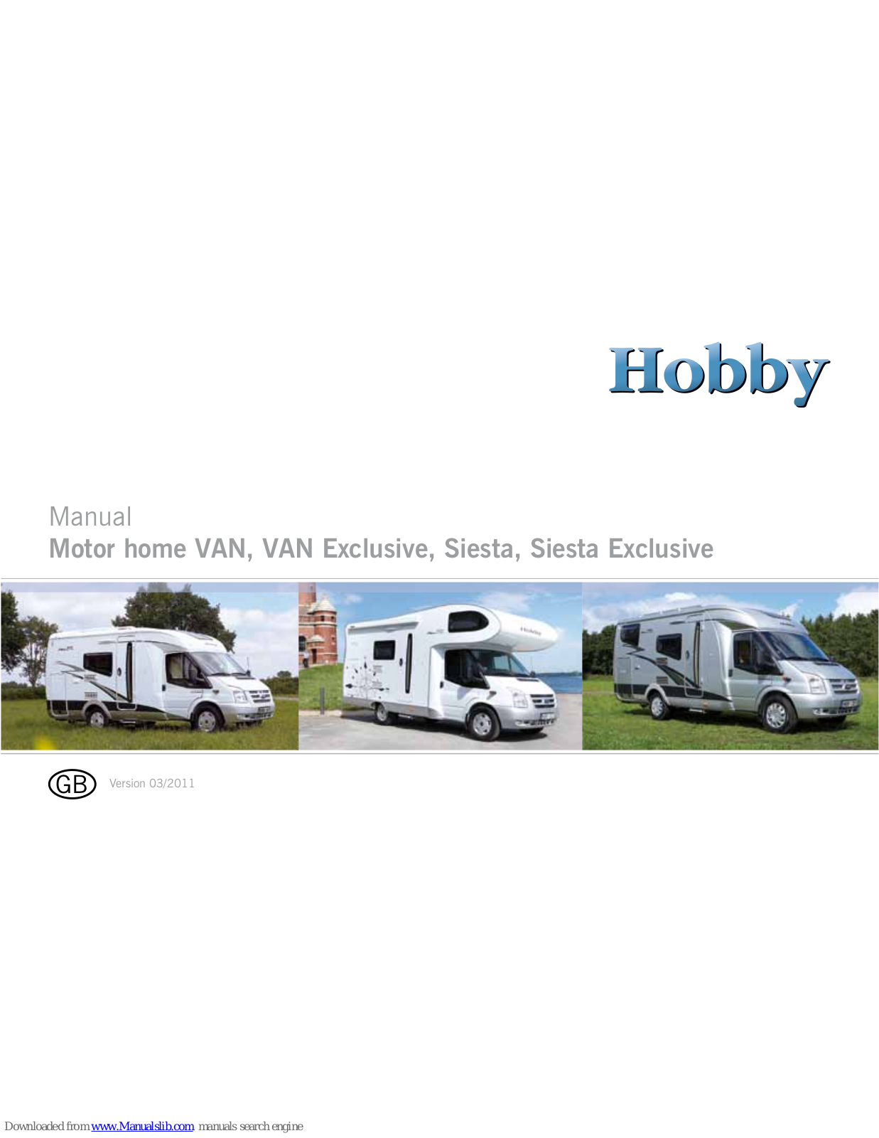 Hobby VAN Exclusive, VAN Siesta User Manual