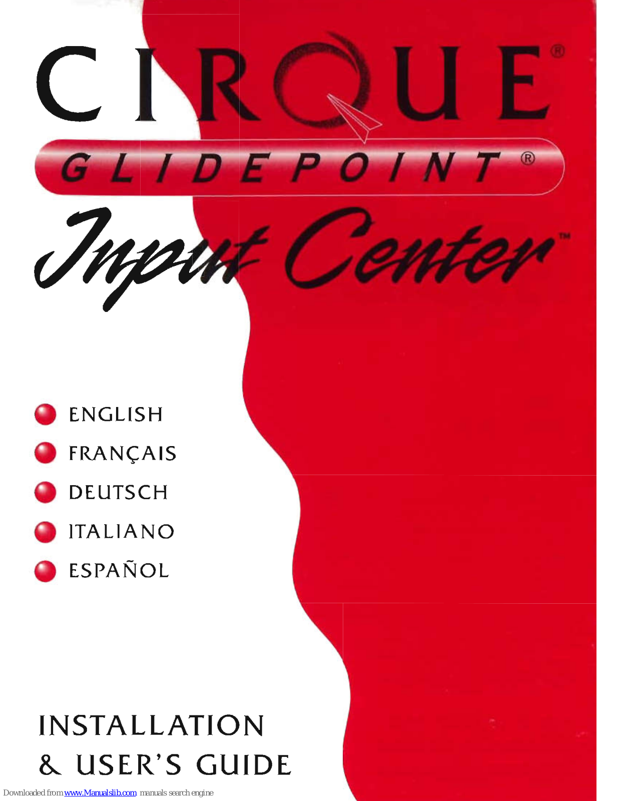Cirque Input center, Glidepoint Input center Installation & User Manual - ManualMachine.com