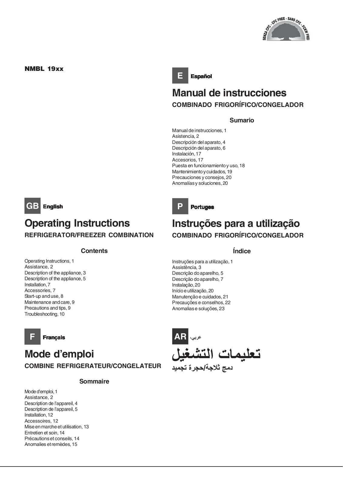 Hotpoint NMBL 1912 F T, NMBL 1911 F T User Manual