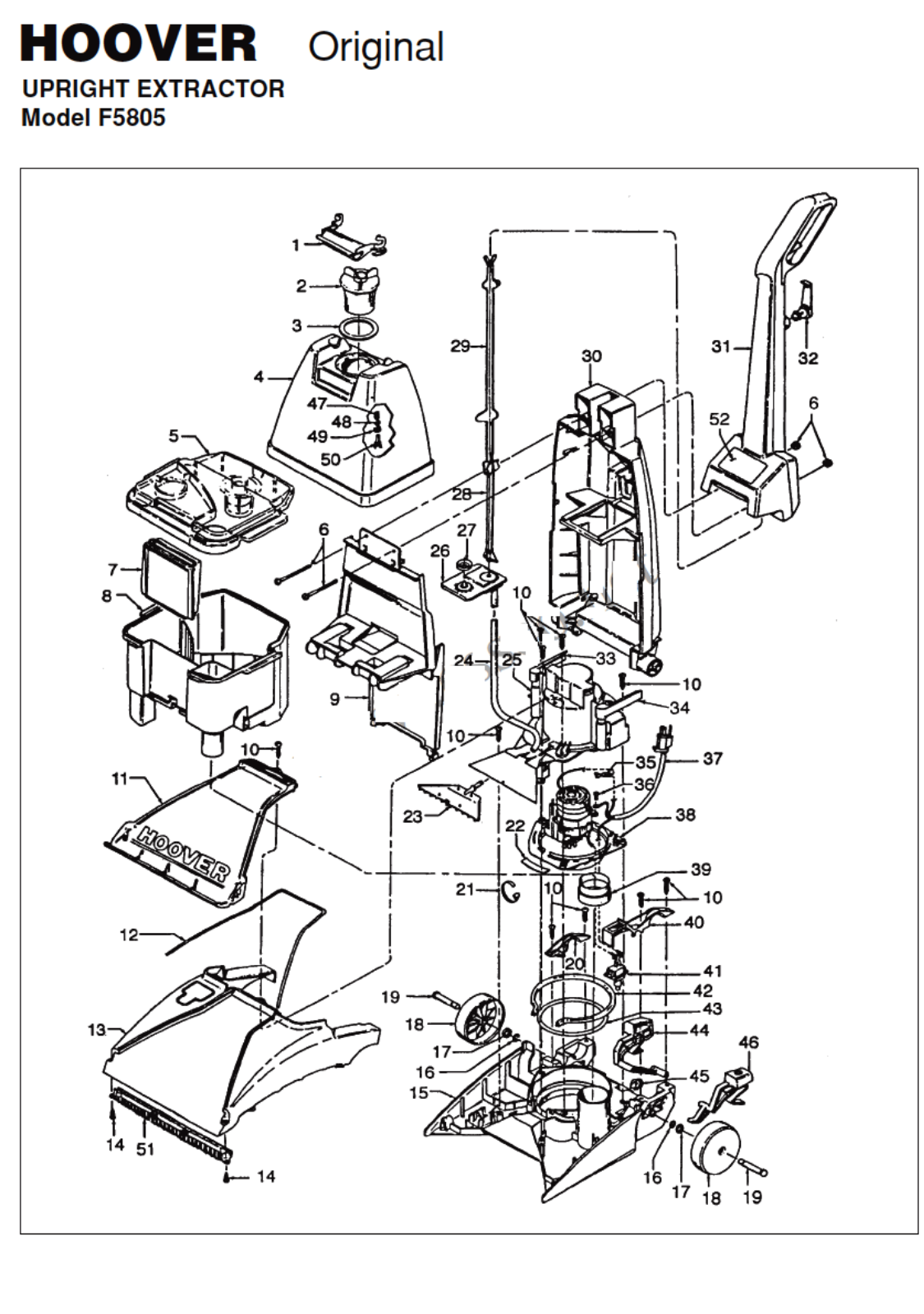 Hoover F5805 Owner's Manual