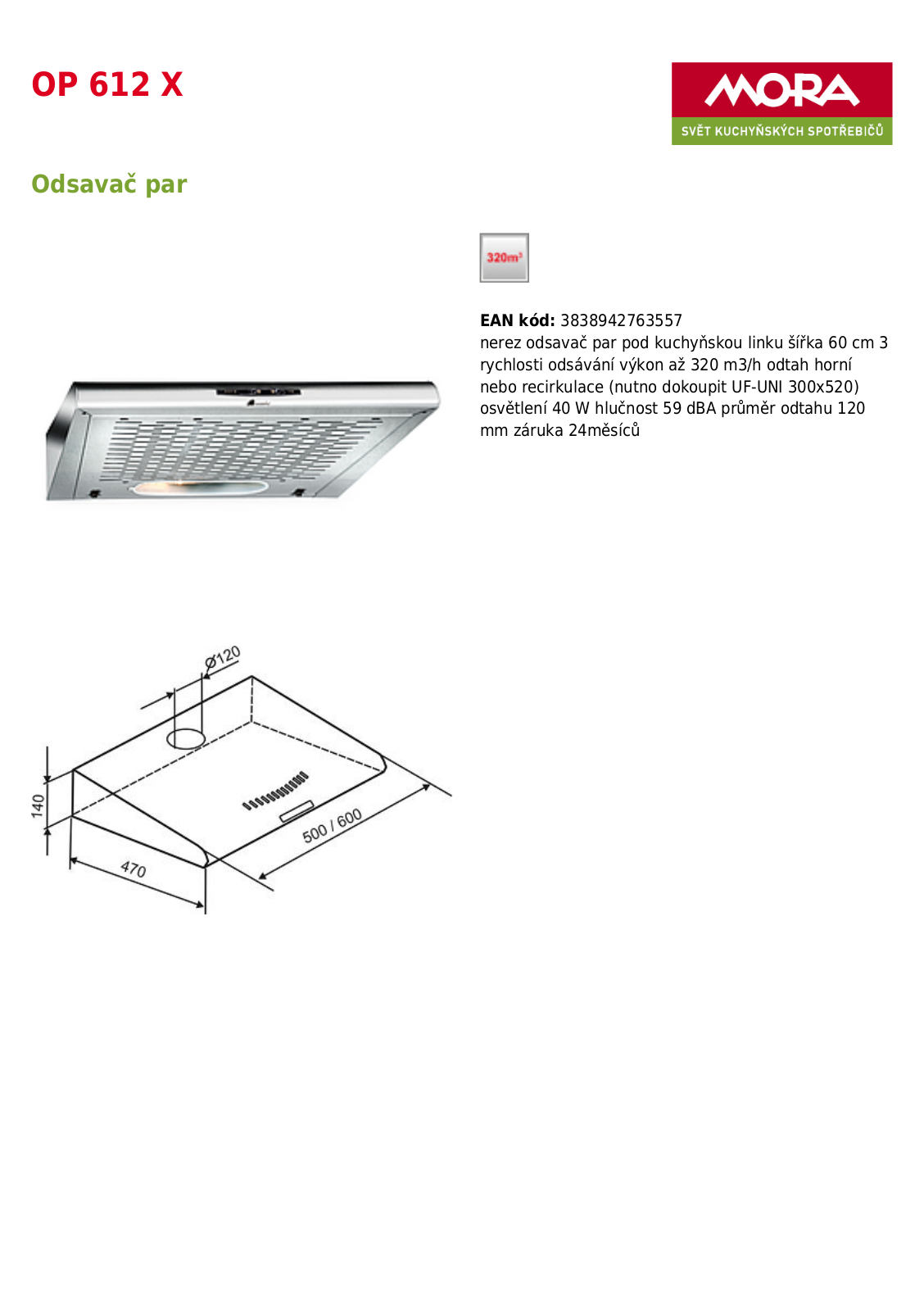 Mora OP 612 X User Manual