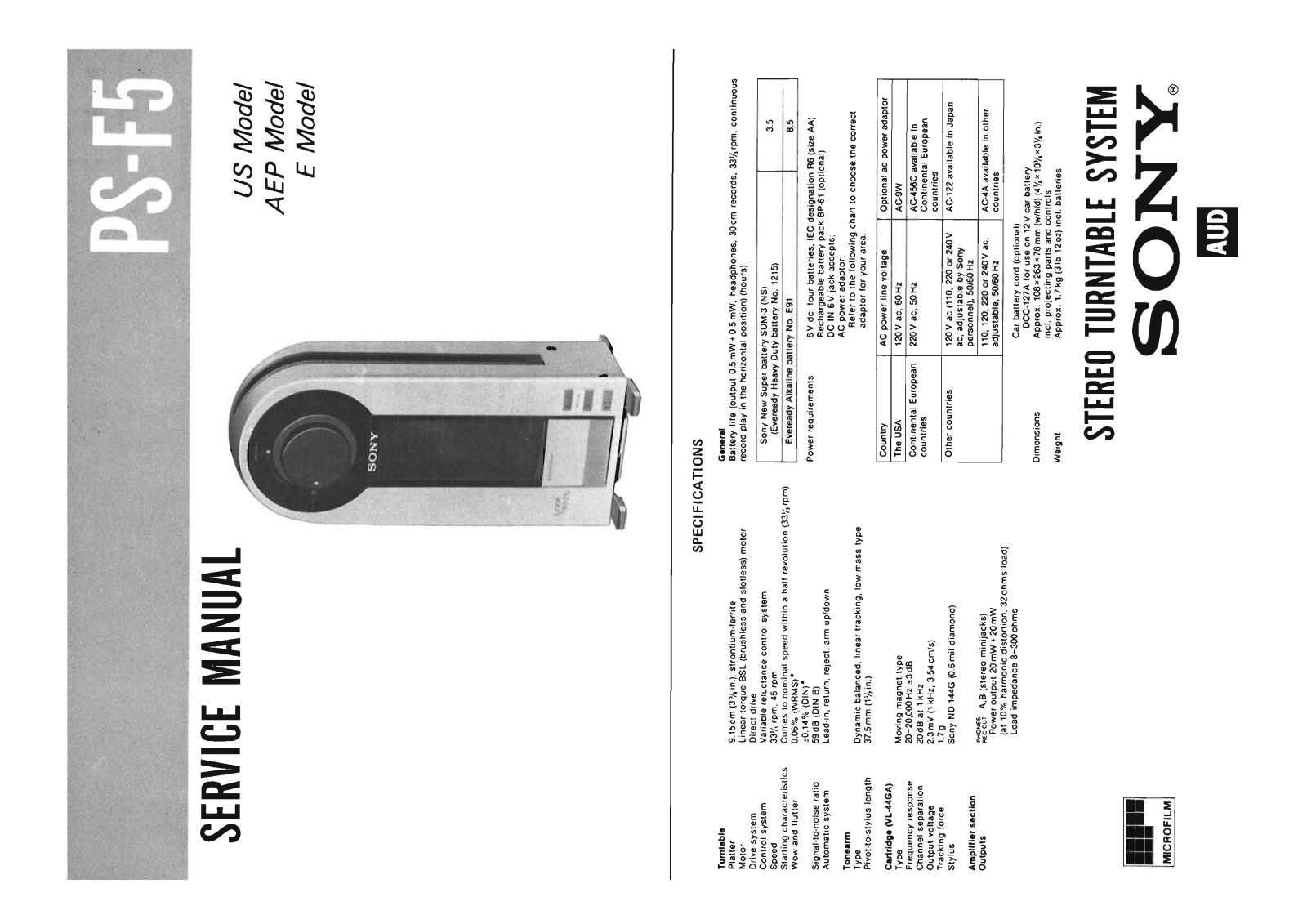 Sony PS-F5 Service Manual