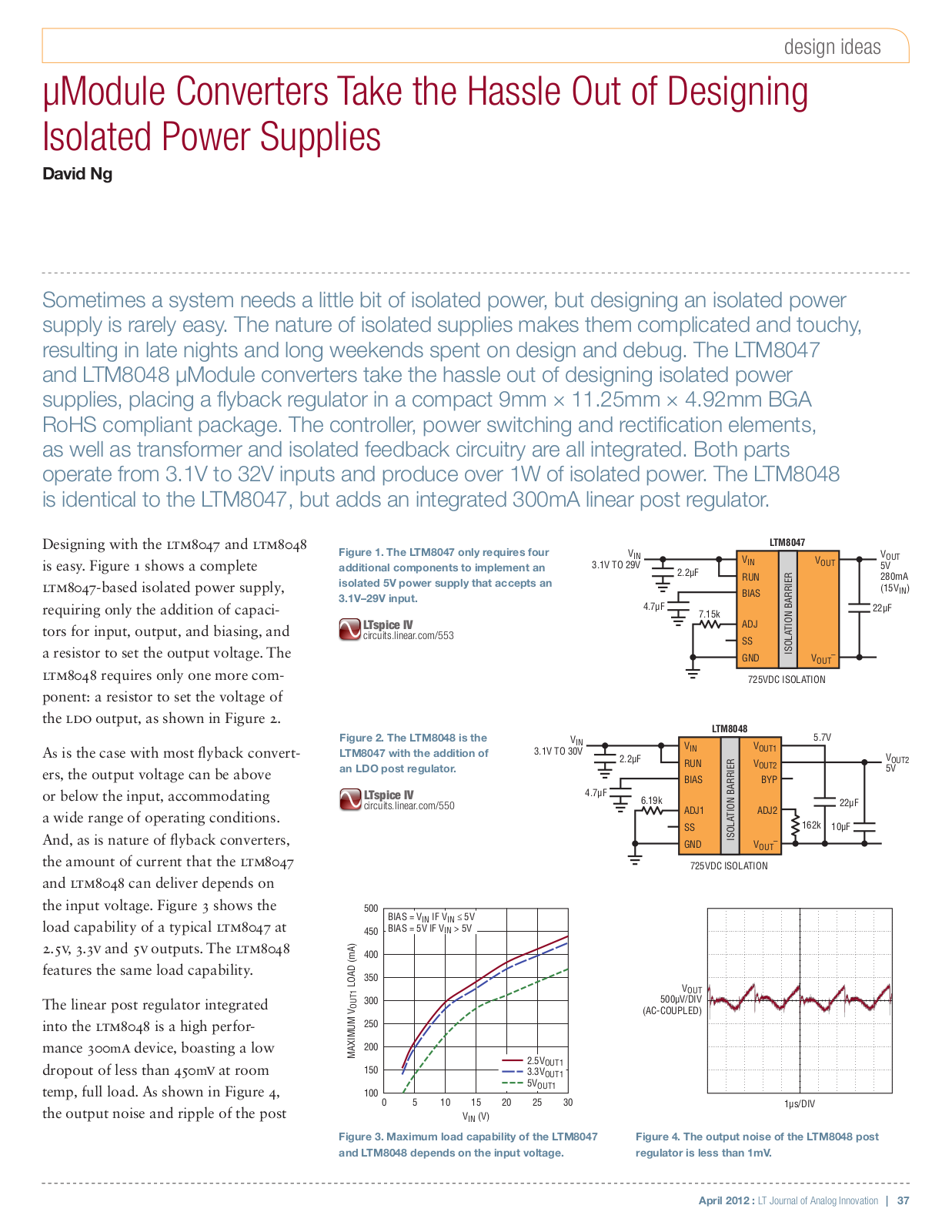 LINEAR TECHNOLOGY LTM8047 Technical data