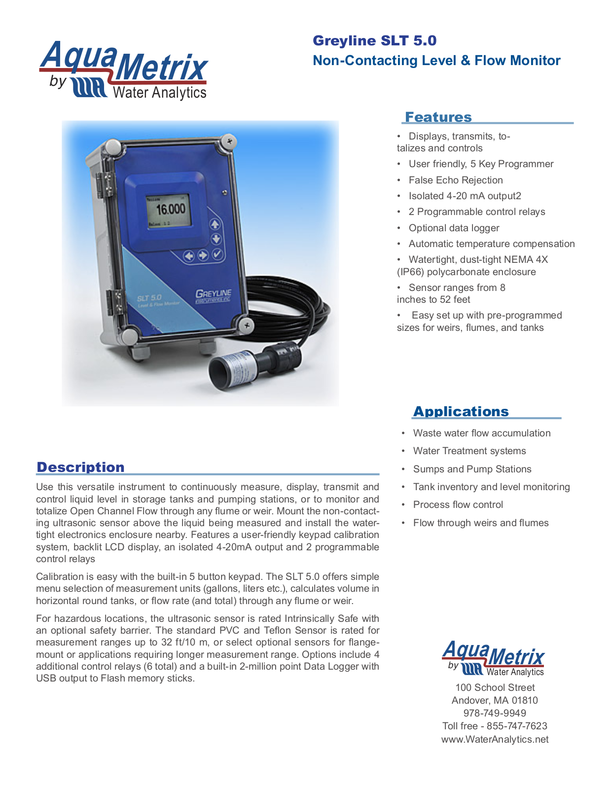 Aquametrix SLT-5 User Manual