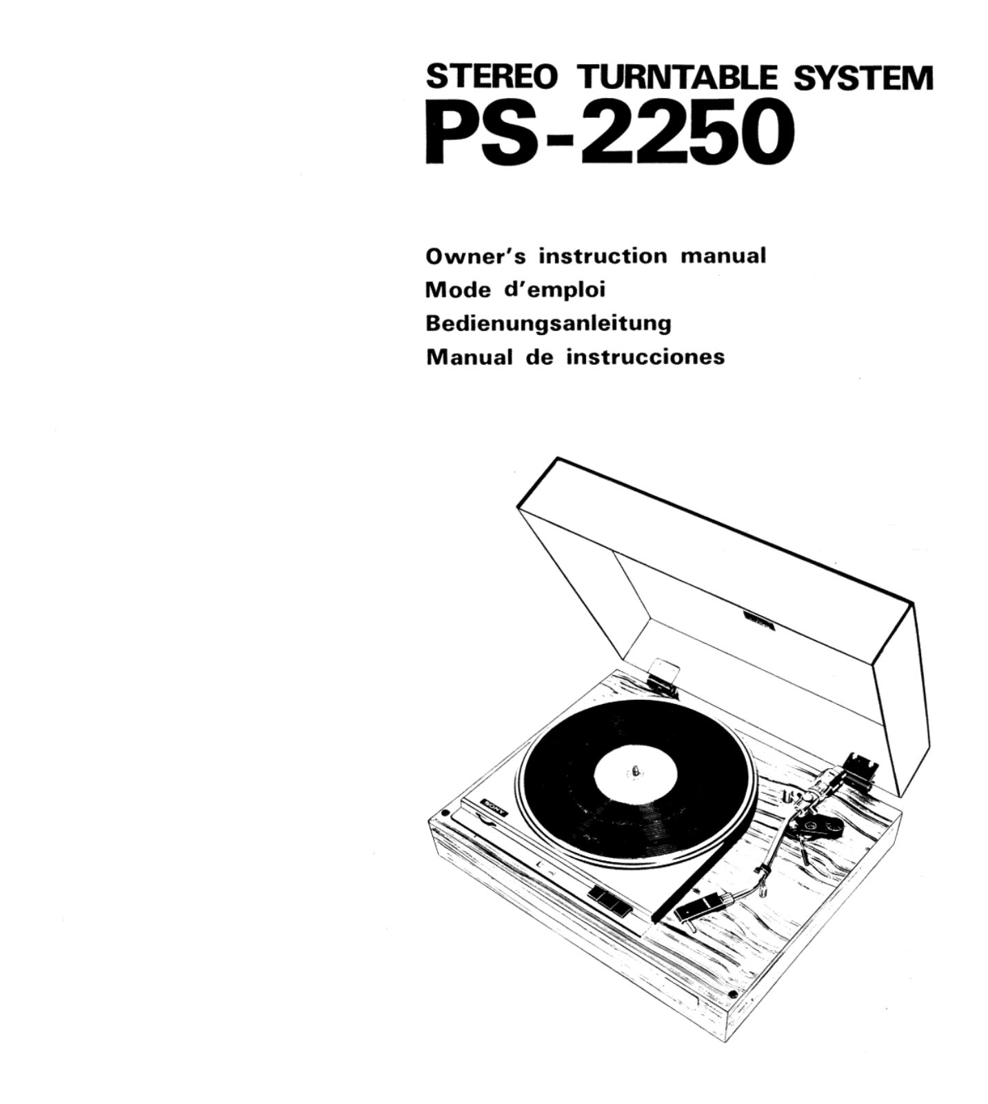 Sony PS-2250 Owners Manual