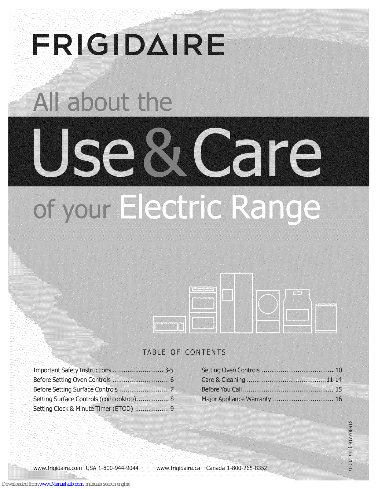 Frigidaire XFEF3005LQD, XFEF3005LQC, XFEF3005LWC, FFEF3010LBA, FFEF3010LBB Use & Care Manual - ManualMachine.com