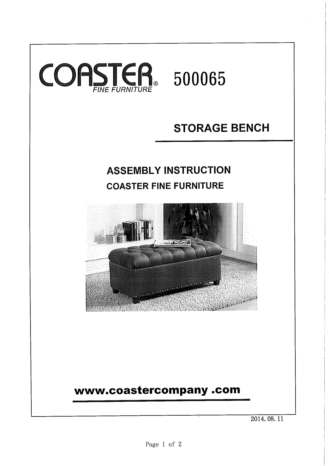 Coaster 500065 Assembly Guide