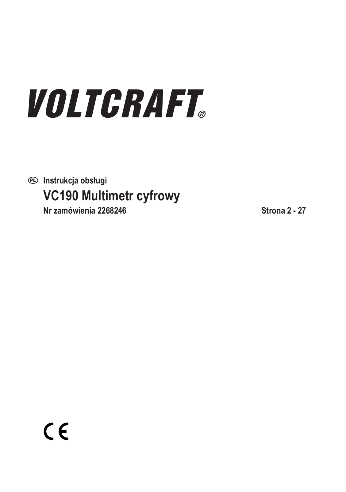 VOLTCRAFT VC190 User guide