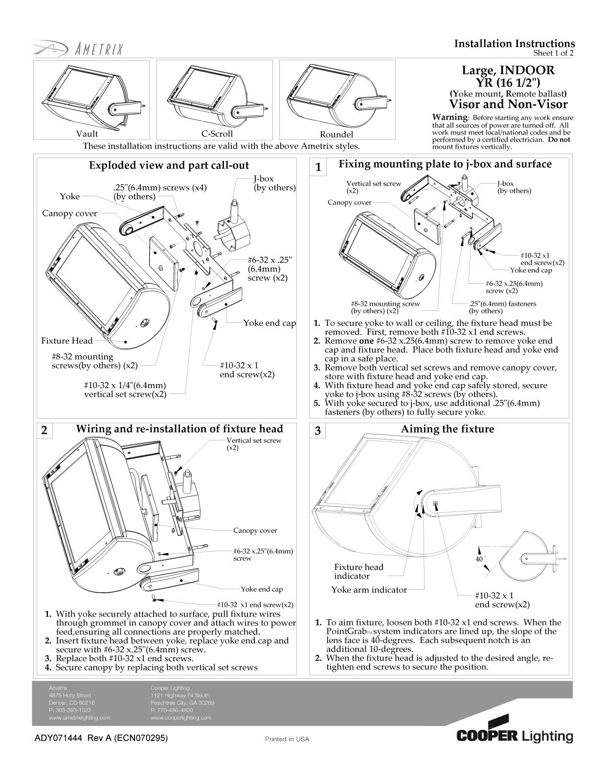 Cooper Lighting AMETRIX Roundel, Ametrix C-Scroll User Manual - ManualMachine.com