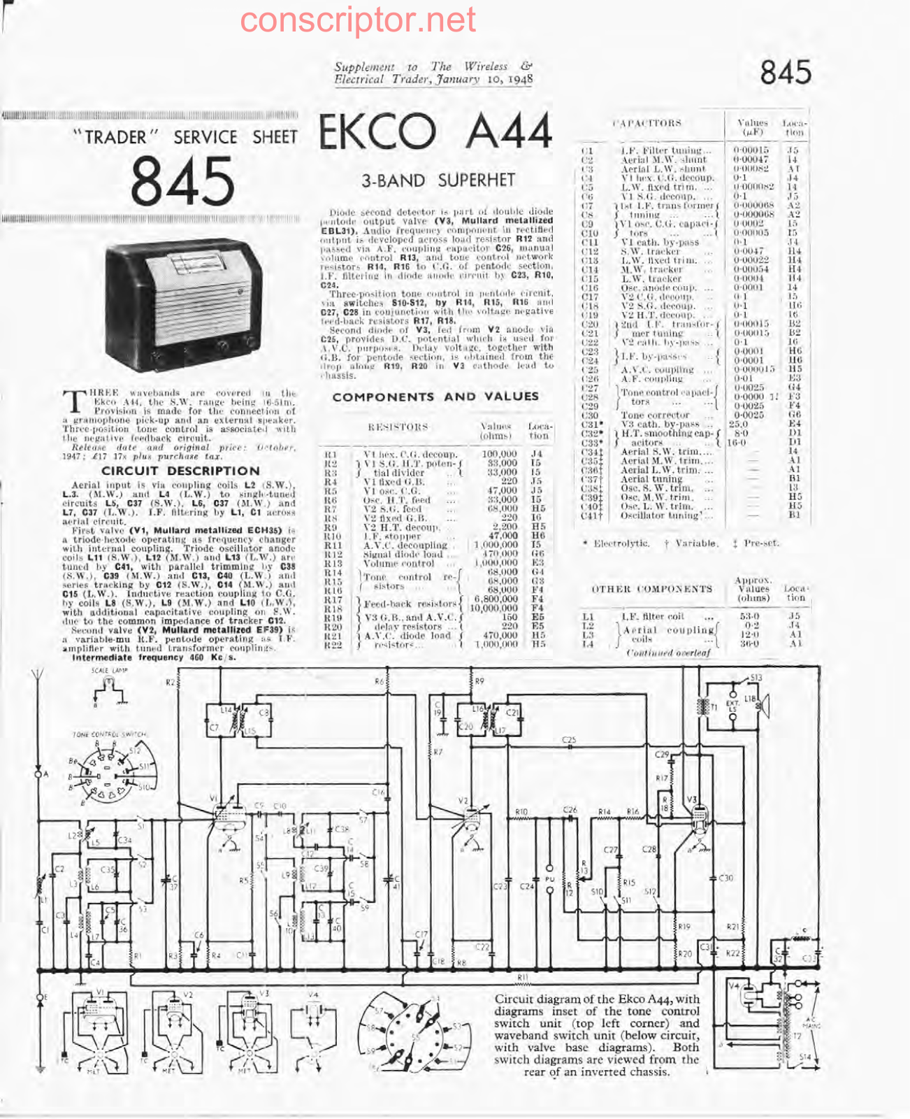 EKCO A44 Service manual