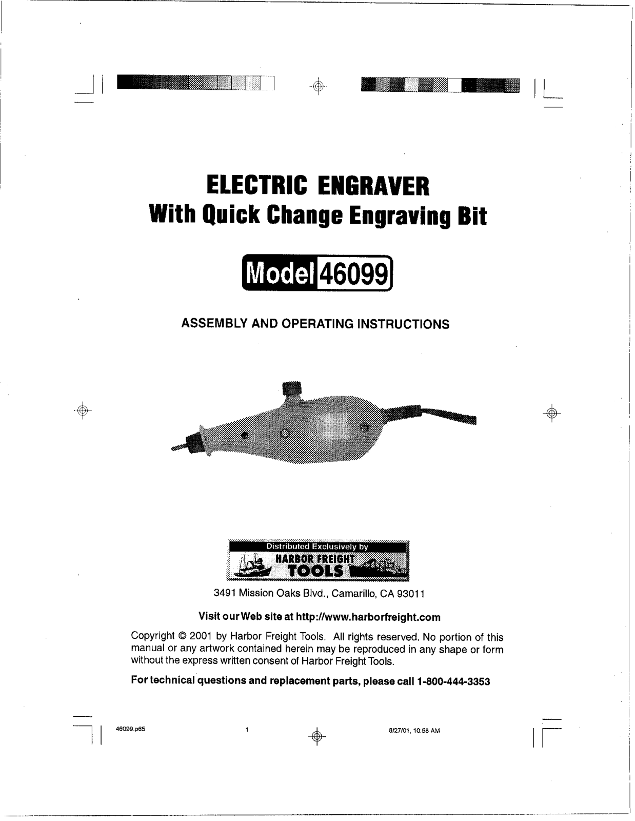 Harbor Freight Tools 46099 Product manual