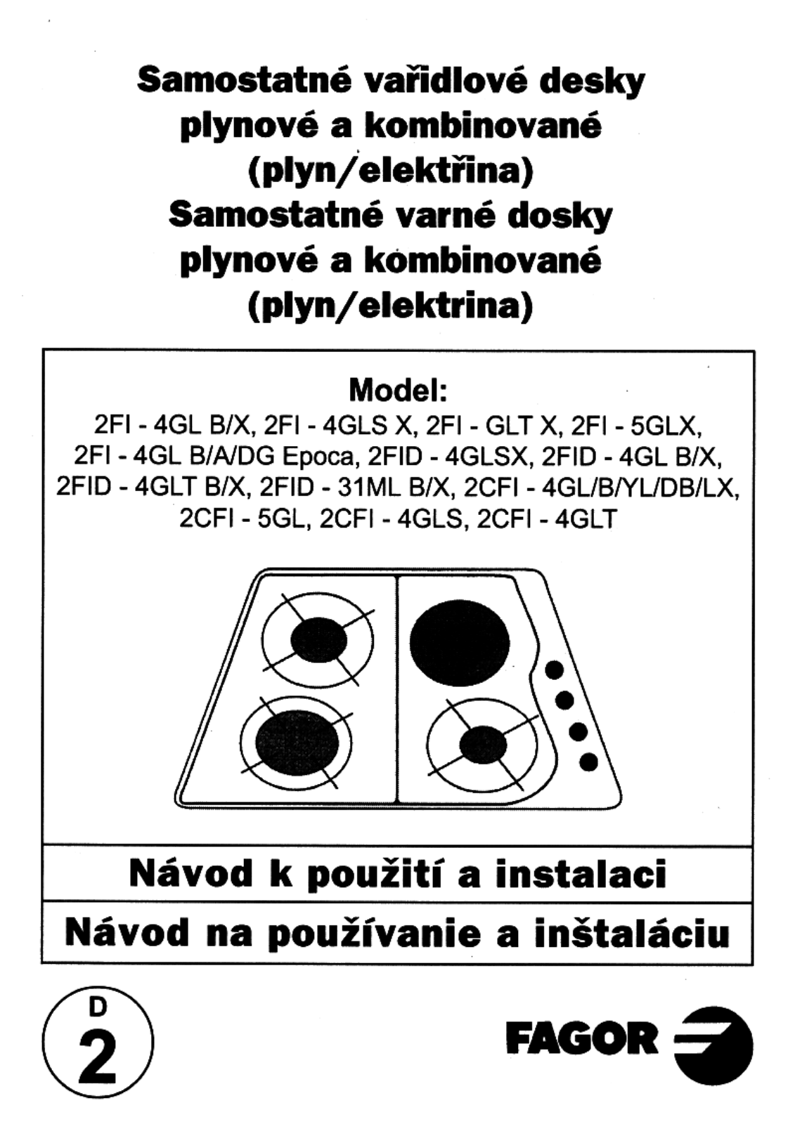 Fagor 2CFI-4 GL B, 2CFI-4 GLS, 2FID-4 GL B, 2FID-4 GL X, 2FID-4 GLT X User Manual