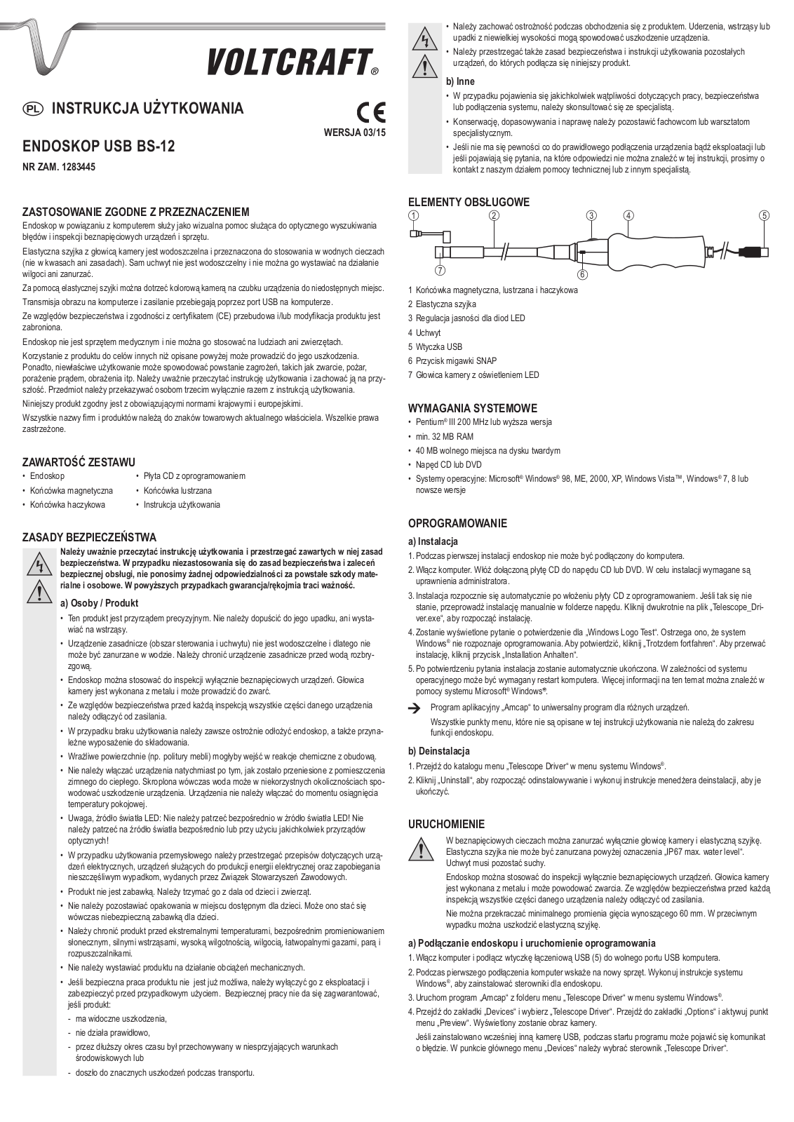 VOLTCRAFT BS-12 USB Operation Manual