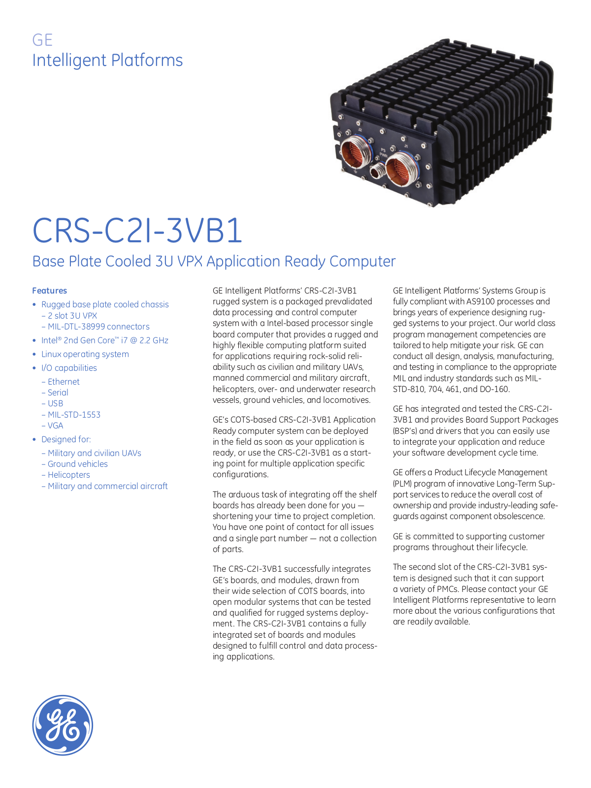 GE CRS-C2I-3VB1 Data Sheet