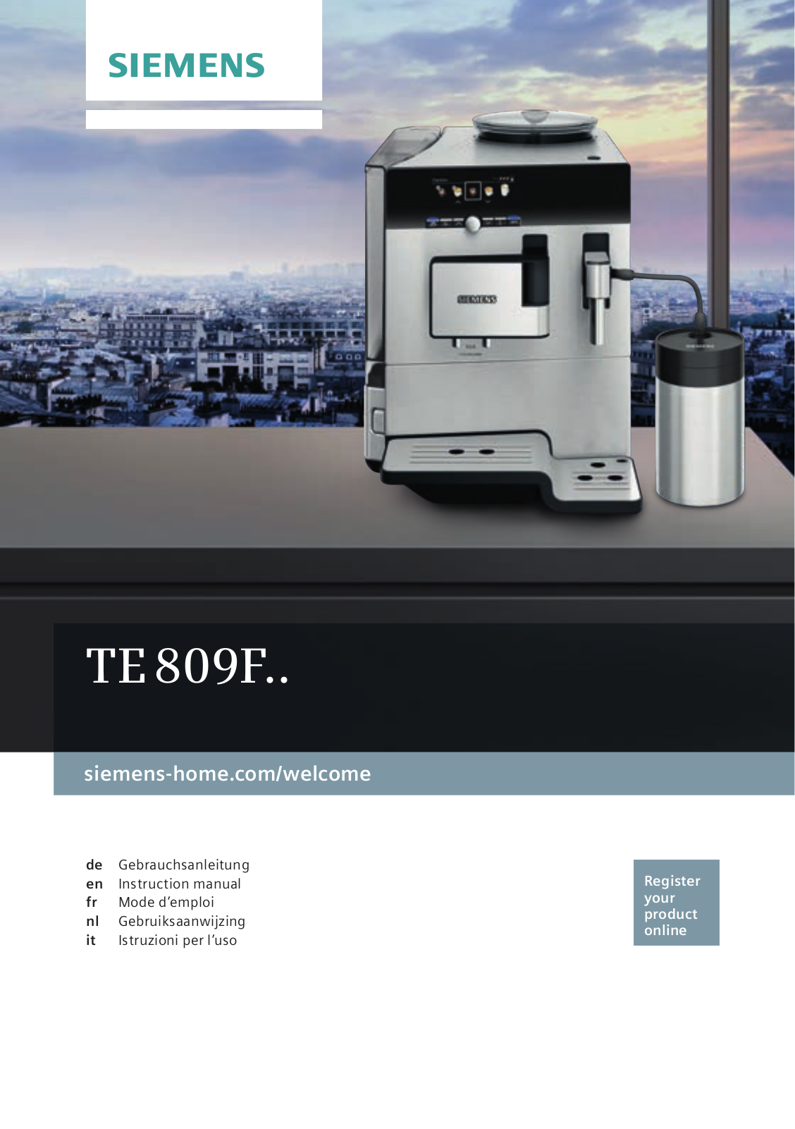 Siemens TE809F01DE User Manual