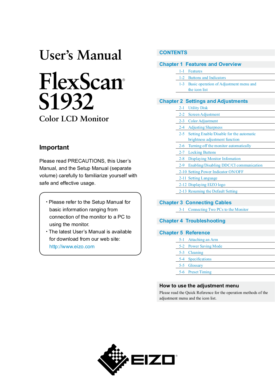 Eizo S1932 User Manual