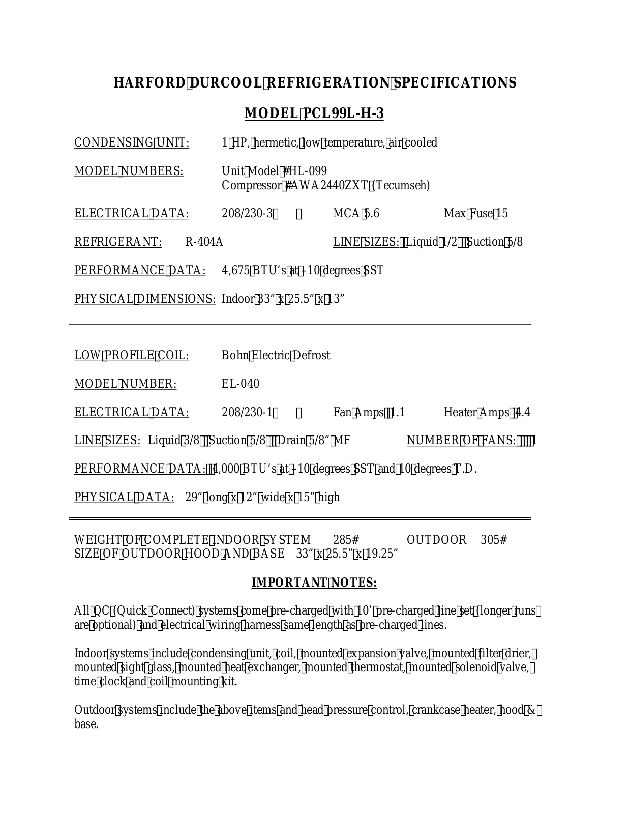 Harford AWA2440ZXT User Manual