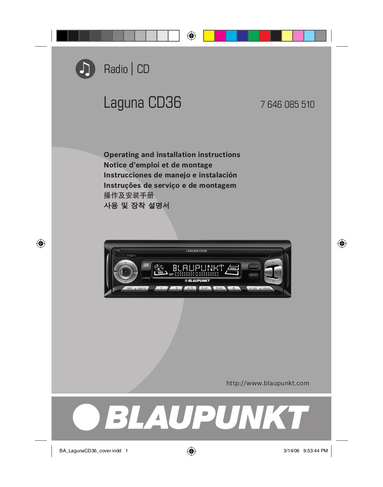 BLAUPUNKT Laguna CD36 User Manual