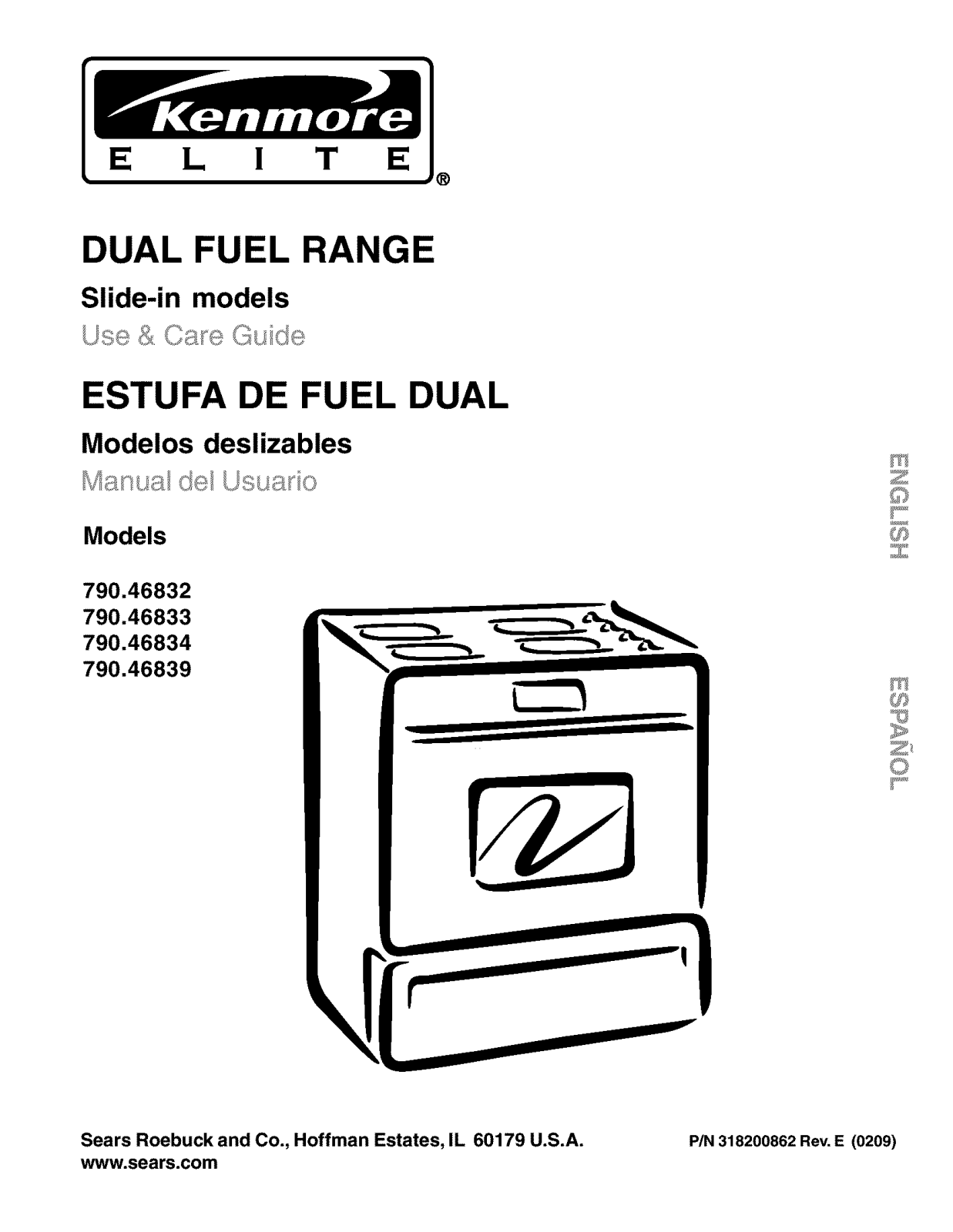 Kenmore 79046834100, 79046833100, 79046832101, 79046832100, 79046139300 Owner’s Manual