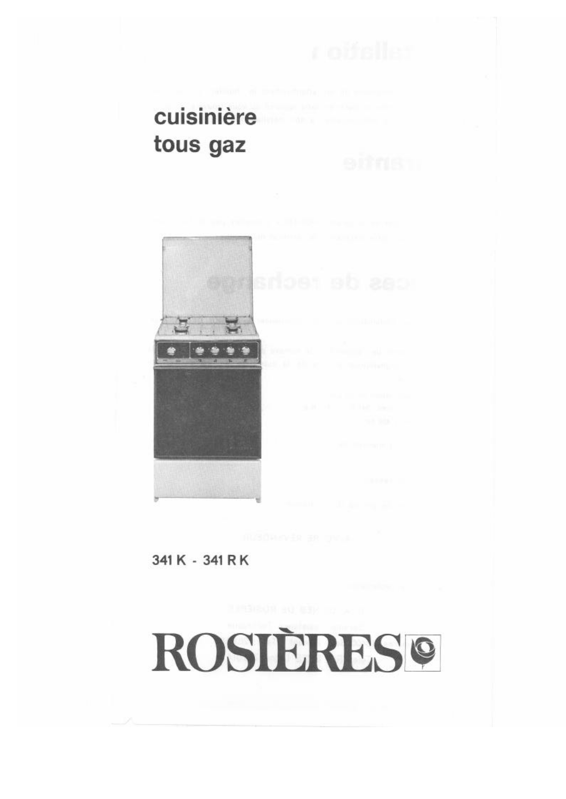 ROSIERES 341 K, 341 RK User Manual