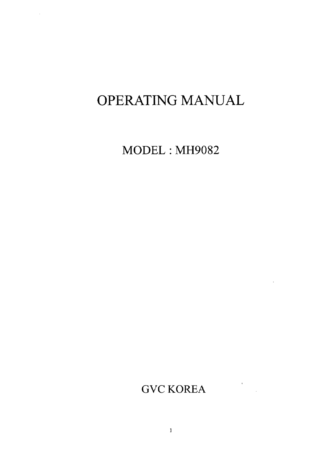 GVC MH9082 User Manual