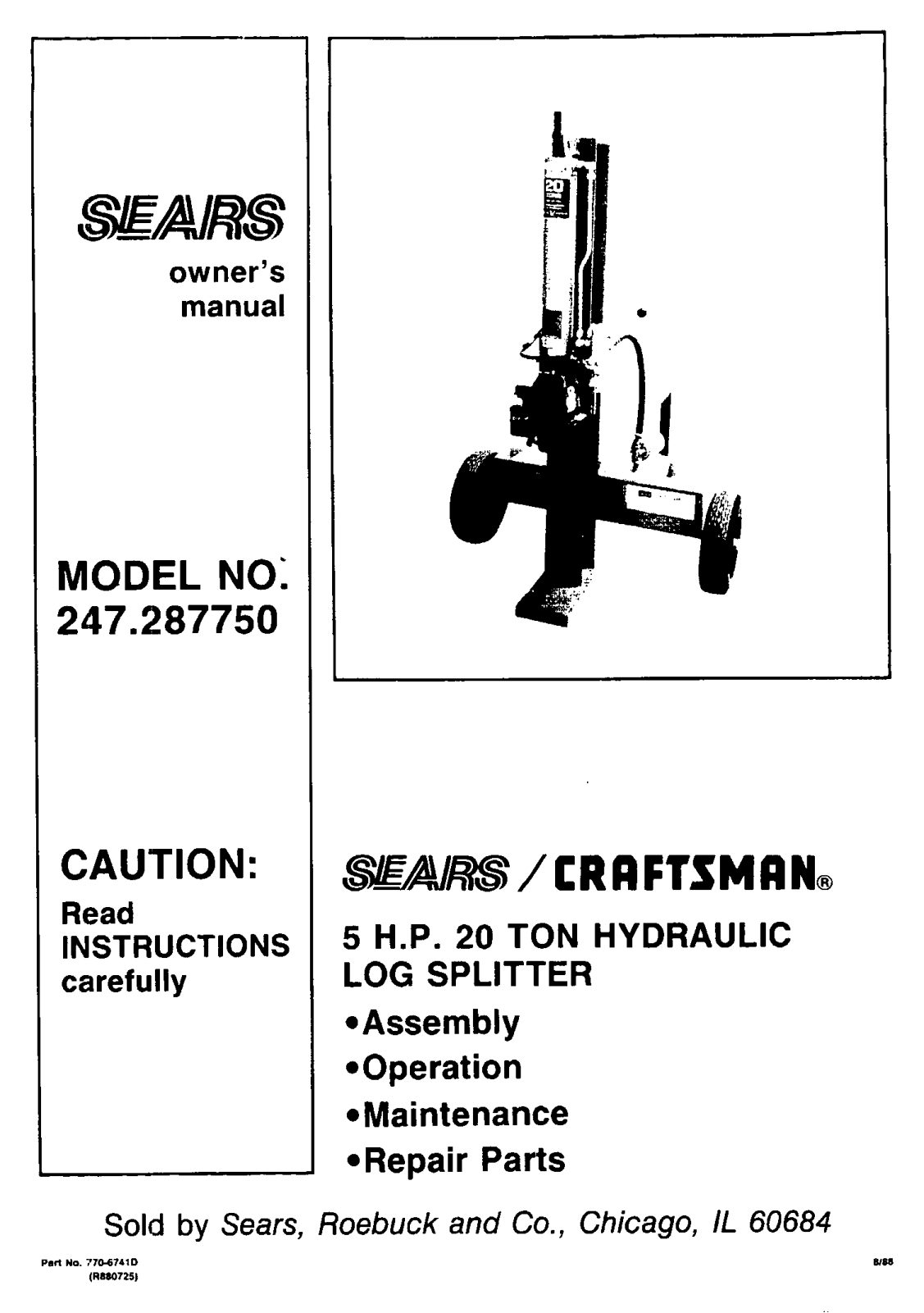 Craftsman 247.28775 User Manual