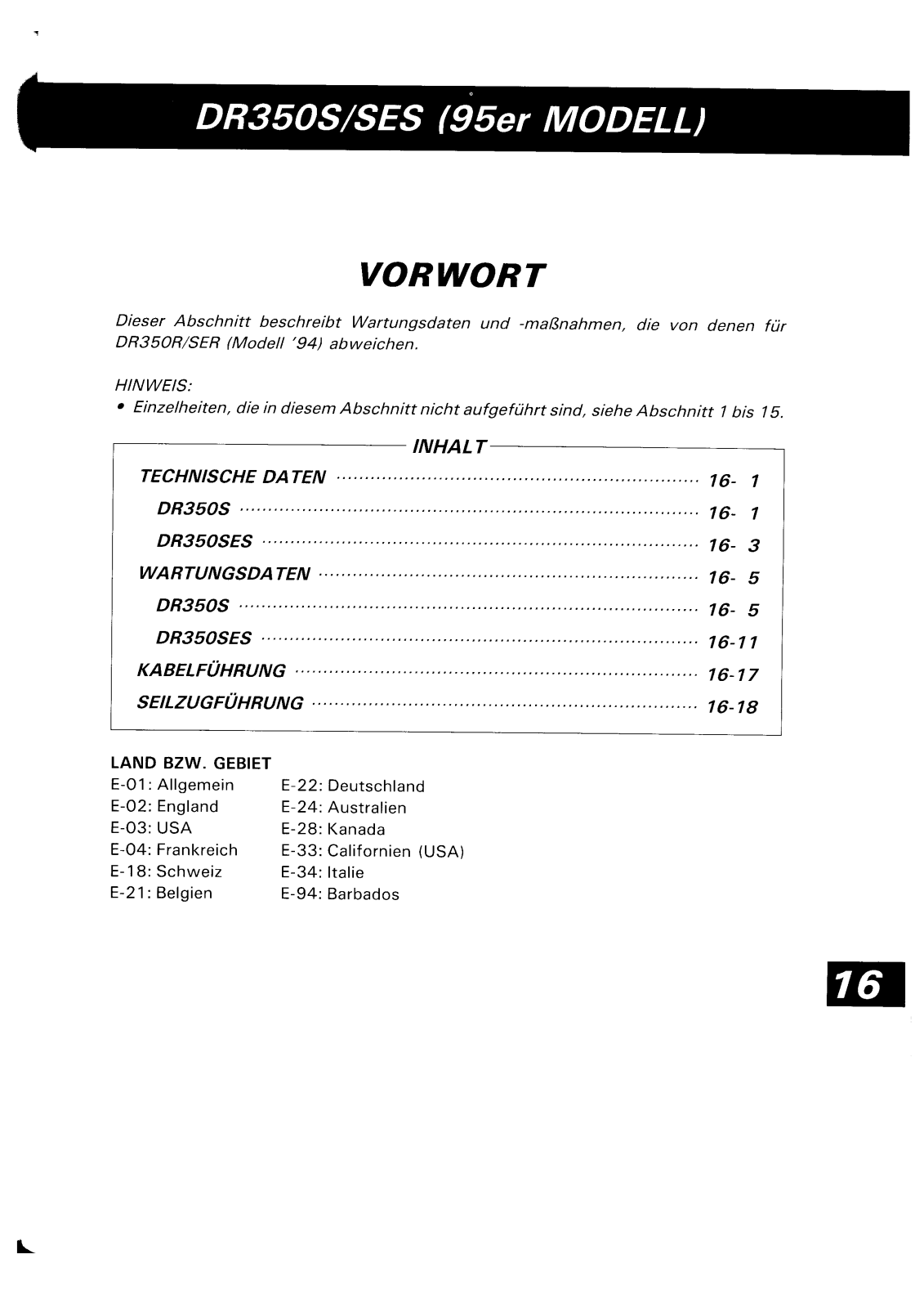 Suzuki DR350 1995 Service Manual