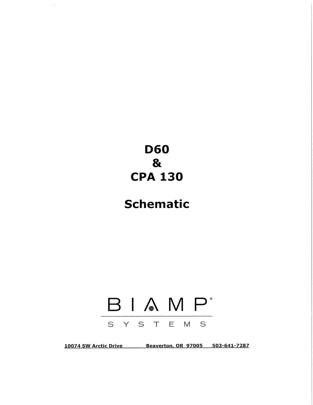 Biamp CPA130_early Schematic - ManualMachine.com