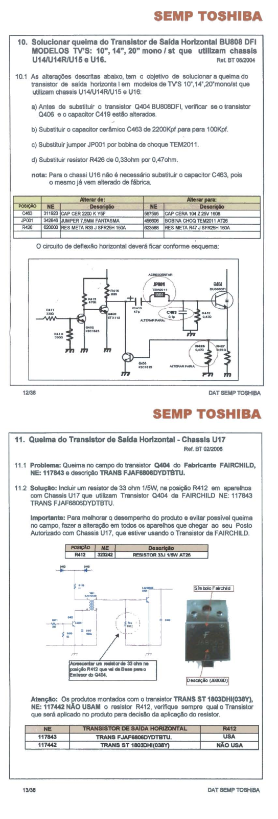 Toshiba U14, U15, U16, U17 Schematic