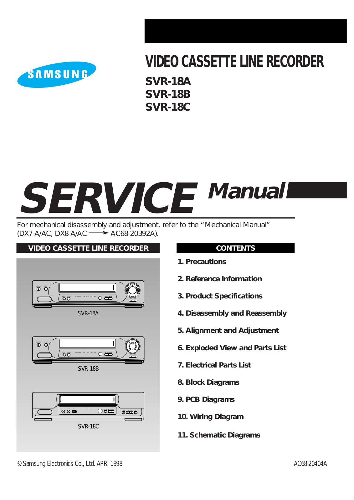 Samsung SRV-18A_B_C Datasheet - ManualMachine.com