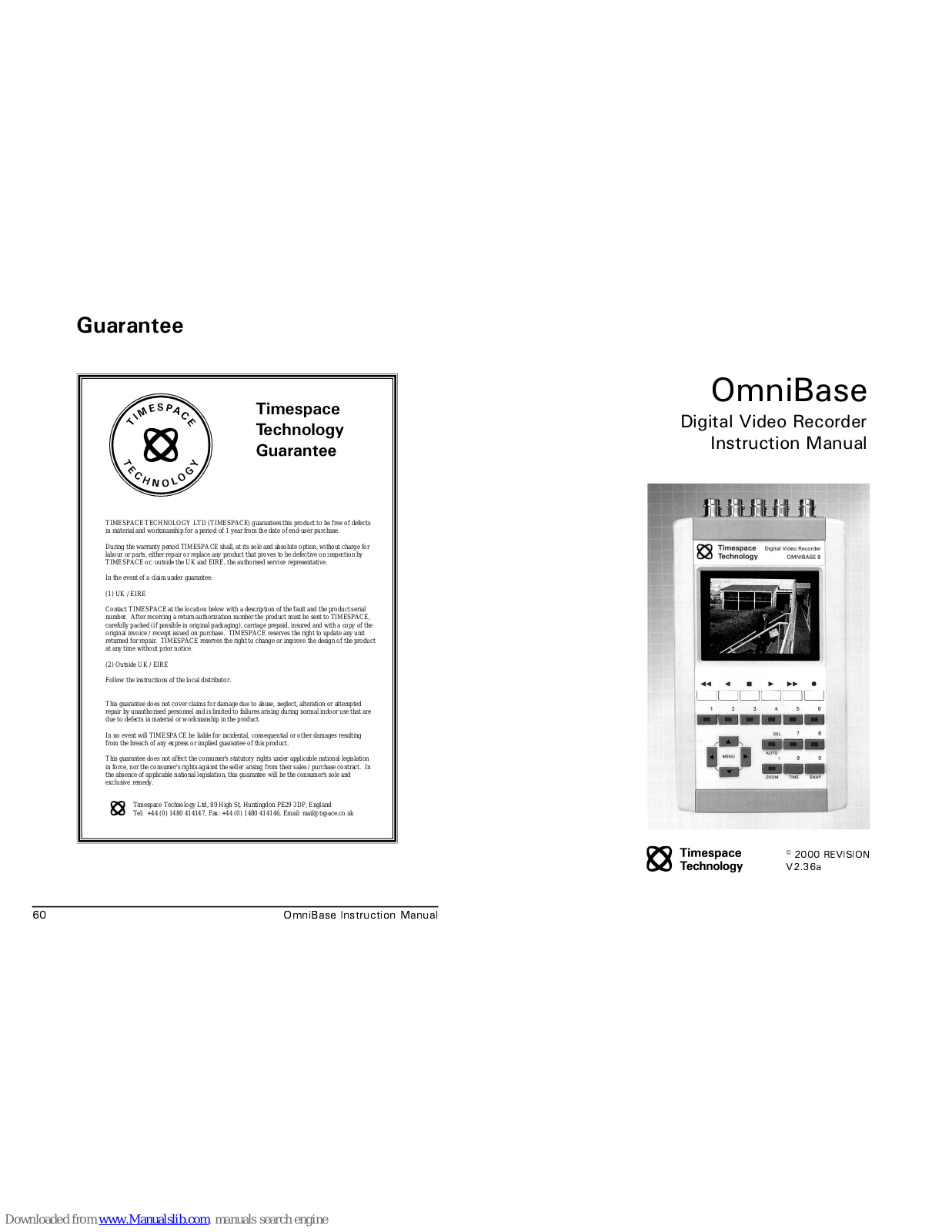 Timespace OmniBase 8 Instruction Manual