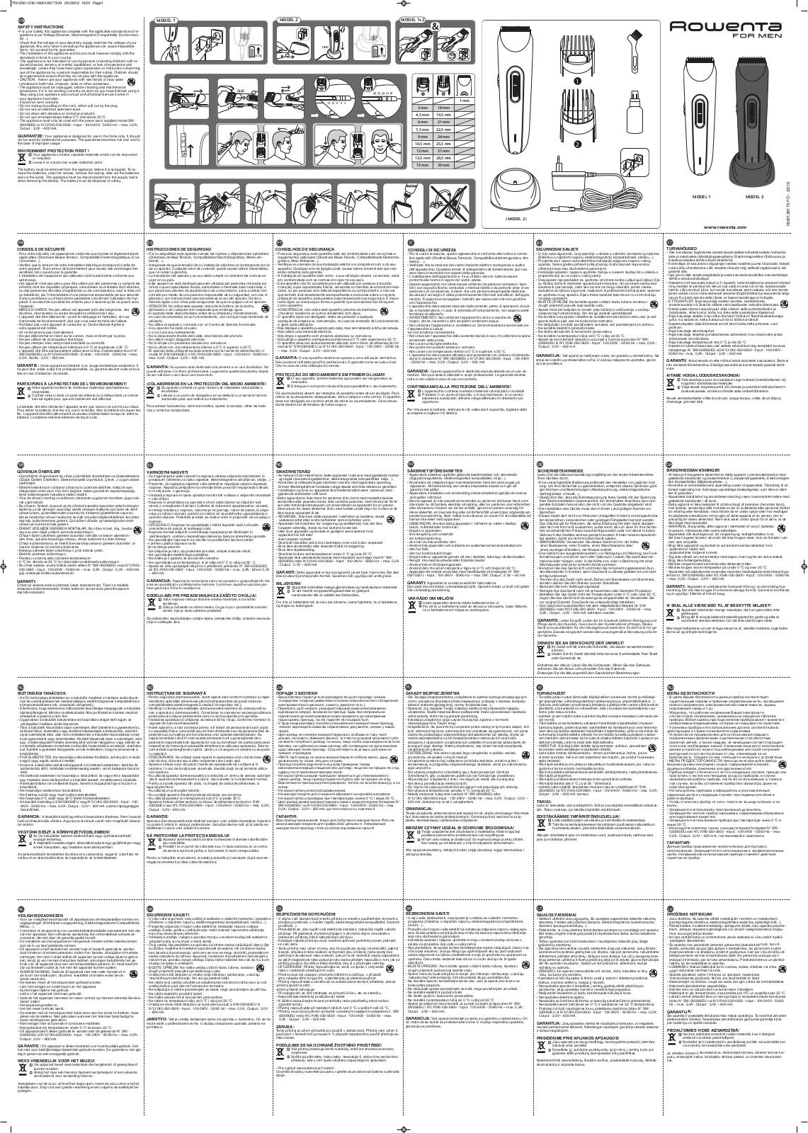 ROWENTA TN1210 User Manual