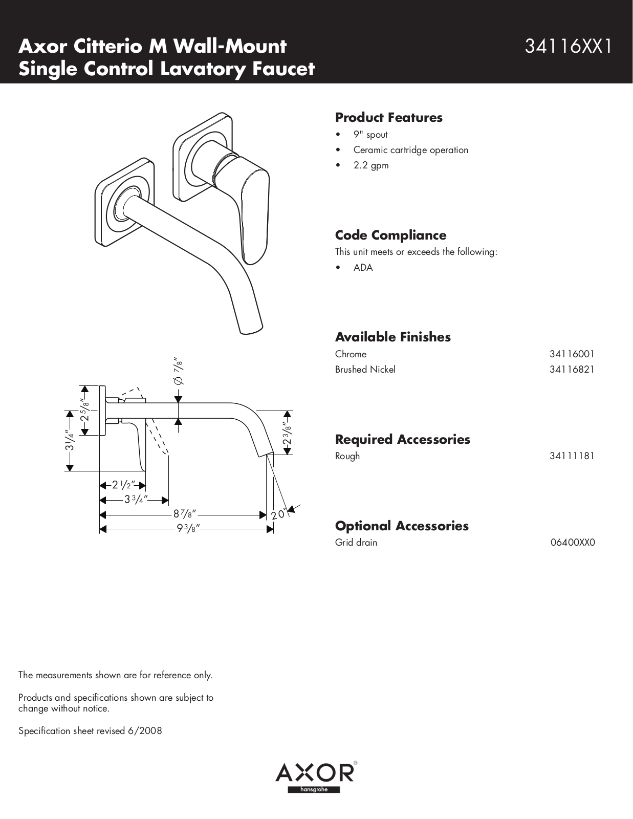 Hans Grohe 34116XX1 User Manual