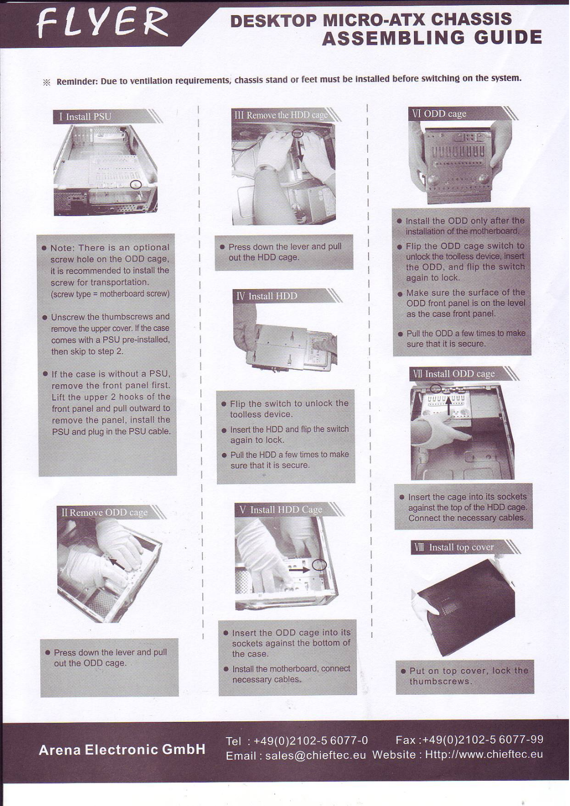 Chieftec Flyer FN-03B schwarz, 350W SFX12V operation manual