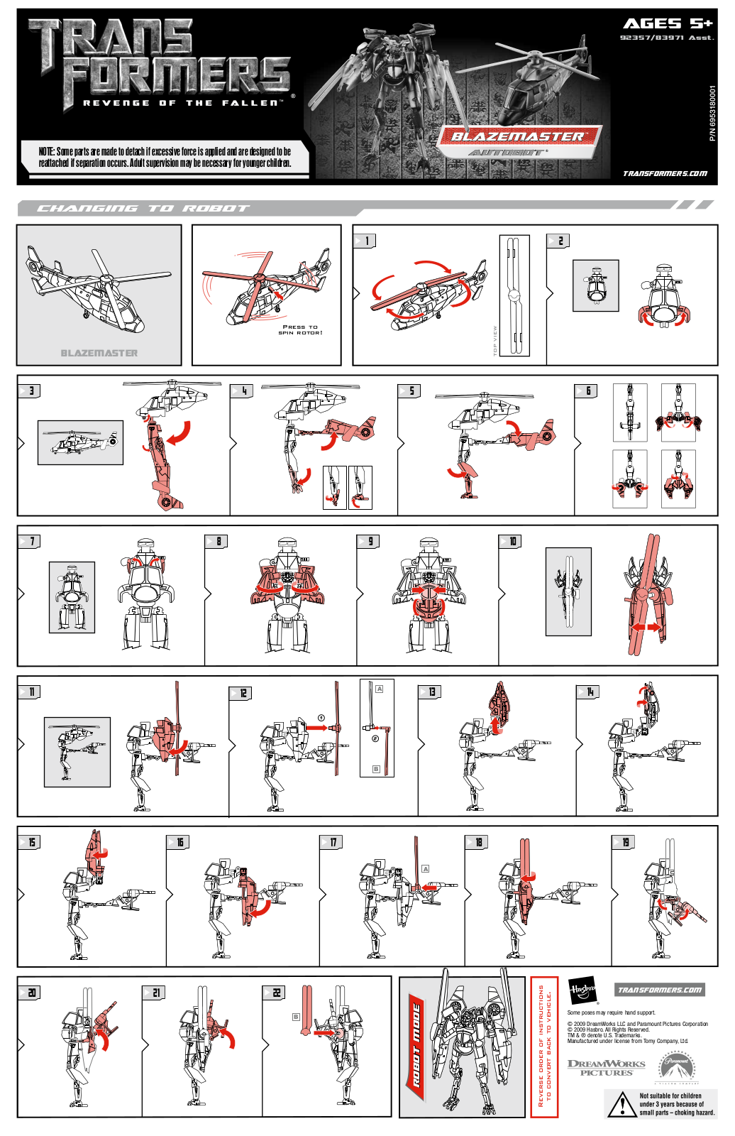 Hasbro TRANSFORMERS ROTF BLAZEMASTER User Manual